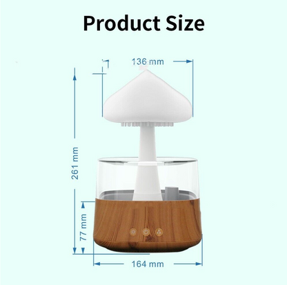 Mushroom rain cloud humidifier