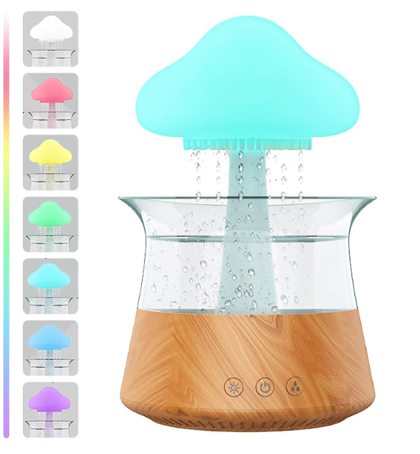 Mushroom rain cloud humidifier