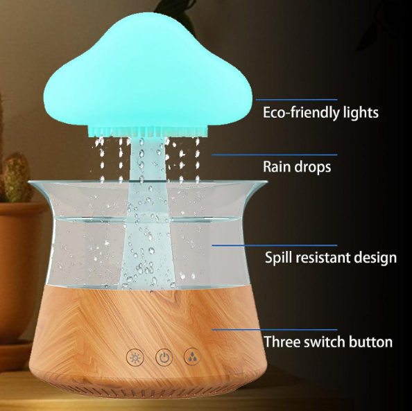 Mushroom rain cloud humidifier